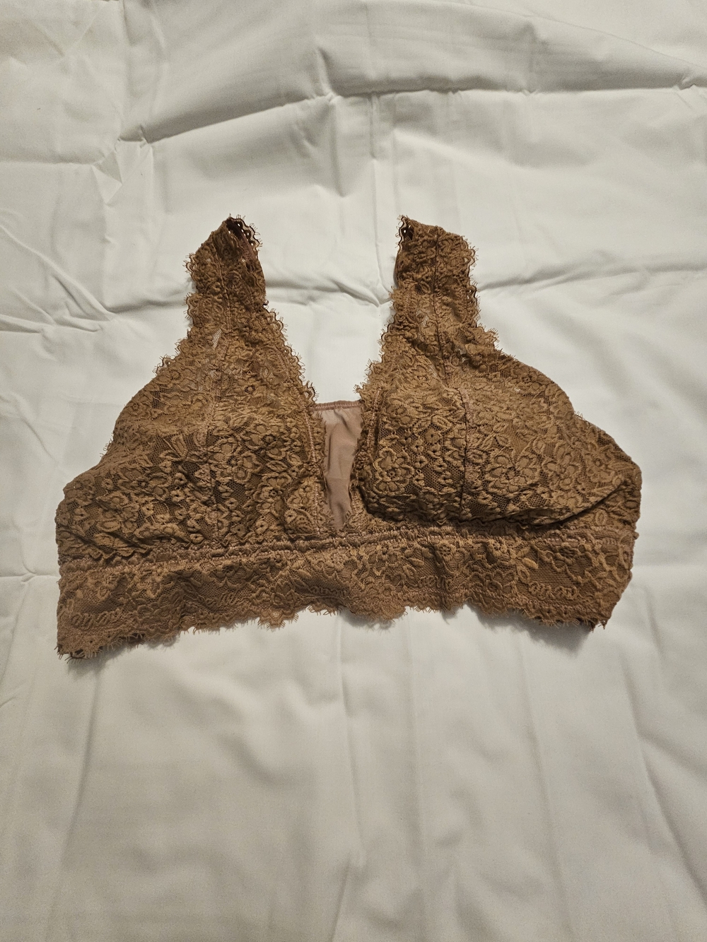 Aerie Brown Floral Lace Bralette XL